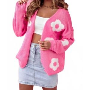 NEW LOOWIE daisy floral cardigan in pink
